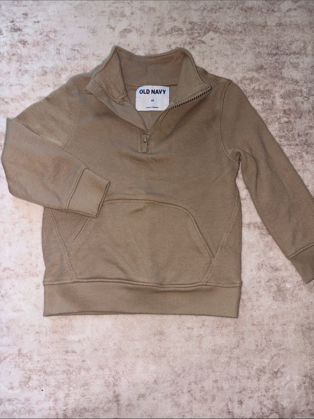 Old Navy toddler quarter -Zip Pullover Sweater in Beige